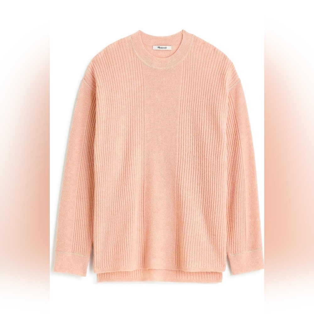 Madewell Pink Crewneck Alpaca blend sweater, Size L. Nwt